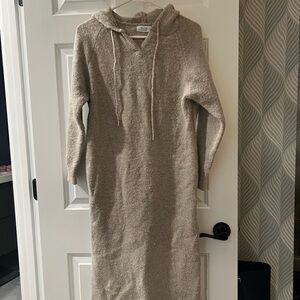 Pinkblush Beige V-Neck Sweater Dress